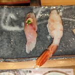 Tsukiji Sushi Sei - アジ、アカエビ