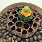 Installation Table ENSO L'asymetrie du calme - 蓮のフォルムに負けないぐらいお料理も個性的で繊細｡