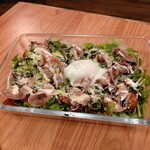 肉バルstaub - 生ハムと温玉のシーザーサラダ