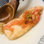 鮨おばな - 車海老の頭部位です。丁寧な仕事にほれぼれします