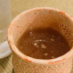 こなや - 日本酒の出汁割り。出汁で優しい味に。