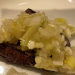 新鮮ホルモン豚風 - ネギレバー。