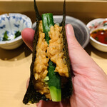 鮨 由う - ・プリン巻き（あん肝リゾット）