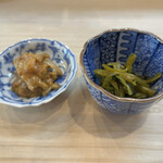 松寿司 - 花山葵と自家製・鮑の塩辛。年末に瓶詰でいただきました♡
