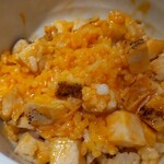 Raxamenhayashida - マキシマム親子丼 300円、混ぜると綺麗なオレンジ色です♪