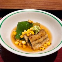 割烹 隆 - ⚫鰻  甘長唐辛子  賀茂茄子  トウモロコシ餡
