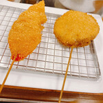 串カツ専門 にしかわや - 紅生姜2本目、長芋