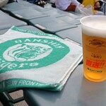 阪神甲子園球場 - 今治ECOPETタオルと一番搾り生ビール