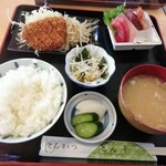 とんかつとん平 - ヒレカツ＋刺身定食