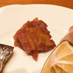 小松 弥助 - 漬け鮪　クチコのせ