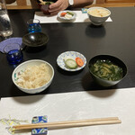 和食料理 和ごころ いなほ - キジハタと新生姜の炊き込みご飯と自家製味噌の味噌汁