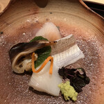 御料理 かつ志 - お造り　昆布締めのキス最高！