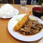 キッチンまつむら - エビフライ、しょうが焼き（大盛）980円