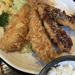 Uo Tomo - アジフライ定食　ソースかけちゃったけど