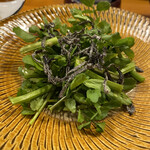 ぬる燗 - クレソン塩昆布和えハーフ