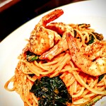 American shrimp and spinach