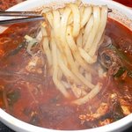 チェゴヤ - こんな感じの麺です。　このスープにとってもマッチして美味しかったです。