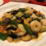 双龍居 - 大海老とカシューナッツの炒め物