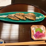 よし町 - ⑥大洗産目光一夜干し、青梅蜜煮、紫ブロッコリー酢漬け