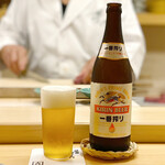 Gion Sushiroku - 瓶ビールで乾杯