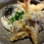 花雷 - 海老天と舞茸天のぶっかけうどん