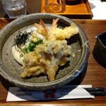 花雷 - 海老天と舞茸天のぶっかけうどん