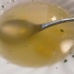 鳥心 - 定食のスープ　若干のコーン