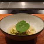 IZA - 鮎のコンフィ 冷や汁仕立て