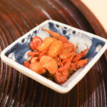 Sangencha - 琵琶湖の郷土料理、琵琶湖川海老とピーナッツのあえ物