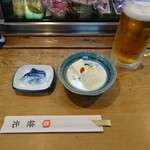 鮨 笹元 - 生麦酒に附け出し