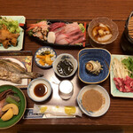 旅荘 みなと - 夕食全景