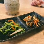 江戸一 - お通し。野菜もちゃんとね