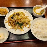 敦煌 - 定食　豚肉と野菜炒め　全景