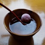 銀鱗亭 - 爽やかな味わいの食後の梅ゼリー(渓流定食)