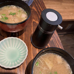 Tonkatsu Saku - とんかつ醤油　味噌汁は山椒風味で美味しい