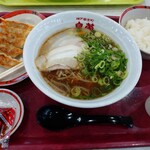 皇蘭 - 中華そば+白ご飯＆焼き餃子セット