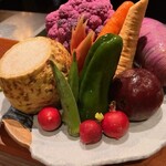 薪焼 銀座おのでら - 畝田さんからのお野菜