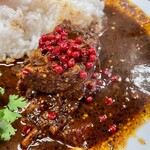 Shigekiya - 激辛ペースト入りチキンカレーに花椒と陳皮を加えて香りと痺れる辛さを加えた麻辣黒カレー