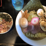 上州濃厚中華蕎麦 はたお商店 - 蛤らぁ麺と雑炊セット