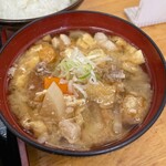 とんかつ 栄ちゃん - 大好き豚汁。今日は油揚げ多め。
