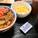 Yoshinoya - 牛丼とサラダと味噌汁のセット