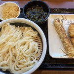 Marugame Seimen - 特ざる＋ちくわ天、かしわ天　580円+120円+160円(税込)