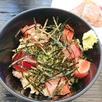 浅草むぎとろ 本店 - とろろ うどん の 残り汁を かける前。