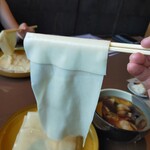 麺処酒処ふる川 暮六つ - ひも川うどん　幅15センチ程