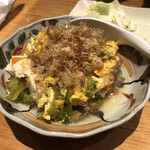 串カツ・どて煮 然 - ゴーヤと豆腐の玉子とじ