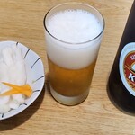 うなぎ専門店 うな菊 - 漬物・キリンラガービール