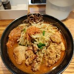 味一 - メガから揚げDXラーメン¥1,050＋特盛¥100＋極辛¥50