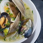 Clams and mussels steamed in white wine