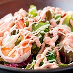 Shrimp and broccoli mentaiko mayo salad