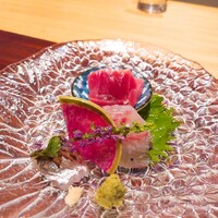 会席応為 - ⚫お造り「本まぐろ  アジ  シマアジ」